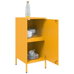 Berkfield Sideboards 2 Pcs Mustard Yellow 36X39X79 Cm Steel - thumbnail 5