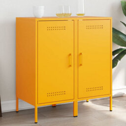 Berkfield Sideboards 2 Pcs Mustard Yellow 36X39X79 Cm Steel