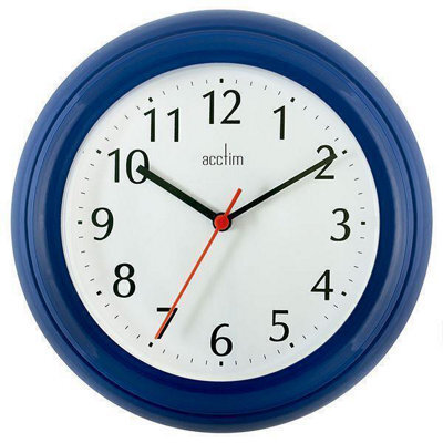 Acctim Wycombe Kitchen Office Quartz Numeric Numbers Wall Clock 22Cm 21412 - Blue - image 1