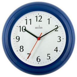 Acctim Wycombe Kitchen Office Quartz Numeric Numbers Wall Clock 22Cm 21412 - Blue