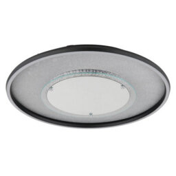 Luminosa Lighting Luminosa Mirrora 50Cm Semi Flush Ceiling Light Matt Black, Glass Mirror Led 3000/4000/6000K - thumbnail 3
