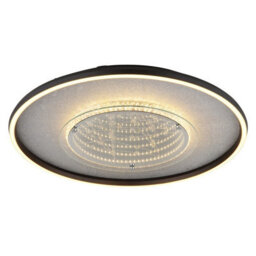 Luminosa Lighting Luminosa Mirrora 50Cm Semi Flush Ceiling Light Matt Black, Glass Mirror Led 3000/4000/6000K - thumbnail 5
