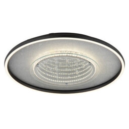 Luminosa Lighting Luminosa Mirrora 50Cm Semi Flush Ceiling Light Matt Black, Glass Mirror Led 3000/4000/6000K