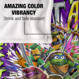 Teenage Mutant Ninja Turtles: Mutant Mayhem Turtle Vs Baddies Silky Supersoft Blanket Multicoloured (152Cm X 127Cm) - thumbnail 4