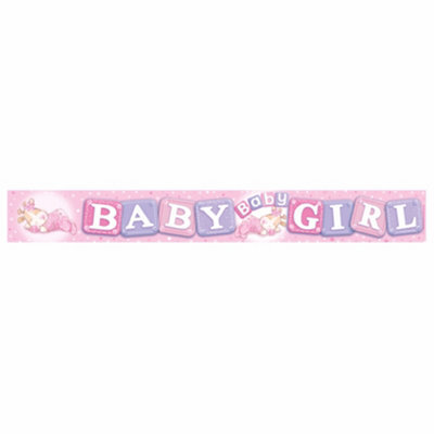 Expression Factory Baby Shower Holographic Foil Banner Light Pink (One Size)