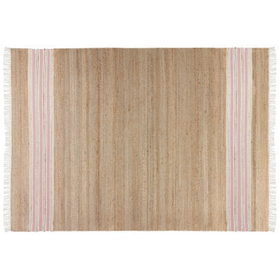 Beliani Rug Mirza Pastel Pink 160 X 230 Cm Jute - image 1