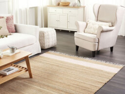 Beliani Rug Mirza Pastel Pink 160 X 230 Cm Jute - thumbnail 2