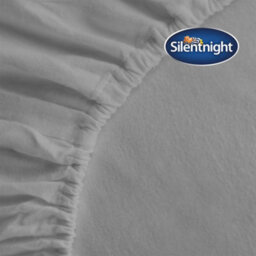 Silentnight Brushed Cotton Fitted Sheet - Silver - thumbnail 4