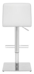 Lamboro Luscious Deluxe Breakfast Bar Stool, Chrome Footrest, Adjustable Swivel Gas Lift, Home Bar & Kitchen Faux-Leather Barstool, White - thumbnail 5