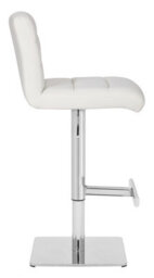 Lamboro Luscious Deluxe Breakfast Bar Stool, Chrome Footrest, Adjustable Swivel Gas Lift, Home Bar & Kitchen Faux-Leather Barstool, White - thumbnail 2