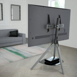 "Avf Hoxton Tripod Tv Stand For Tvs Up To 70"" (40Kg) - Grey Wood Legs, Adjustable Height & Tilt, Glass Shelf, Cable Management" - thumbnail 8