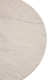 Orsina Marble Top Gold Base Side Table, Contemporary End Table In Bottleneck Design, Sturdy Iron Base - thumbnail 5
