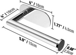 Stainles Steel Toilet Roll Paper Holder Strong Self Adhesive Stick Wall Mount Uk - thumbnail 2