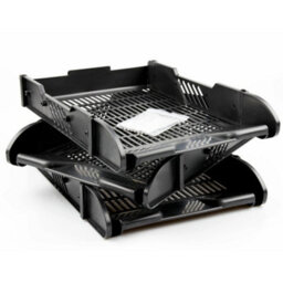 Black A4 Document Tray Desk Letter Rack Office Paper Organiser - thumbnail 5
