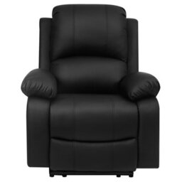 Comfy Living Reclining Faux Leather Sofa Black-  Armchair - thumbnail 2