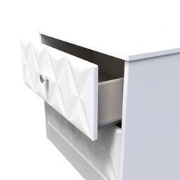 Genoa Ready Assembled Matt White No Effect 2 Drawer Wide Bedside Chest (H)521mm (W)570mm (D)395mm - thumbnail 3