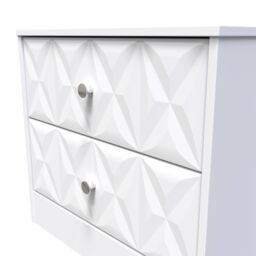 Genoa Ready Assembled Matt White No Effect 2 Drawer Wide Bedside Chest (H)521mm (W)570mm (D)395mm - thumbnail 4