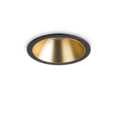Ideal Lux Luminosa Game Led 1 Light Recessed Spotlight Black Gold - image 1