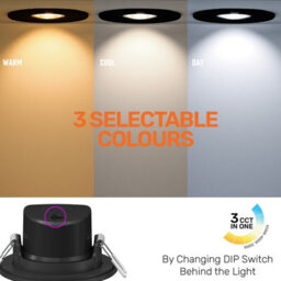 Paul Russells Led Downlight Black Dimmable Tilt Recessed Ceiling Spotlight 6W 520 Lumens, Ip44, Colour Changeable Cct3 Pack Of 1 - thumbnail 2