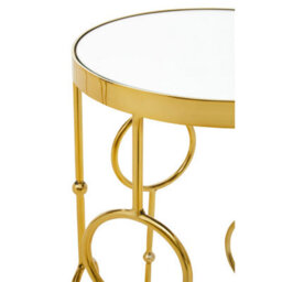 Orsina Set Of Two Gold Metal Tables,accent Tables With Astronomical Circle Design,small Side Tables For Lounge Room - thumbnail 6