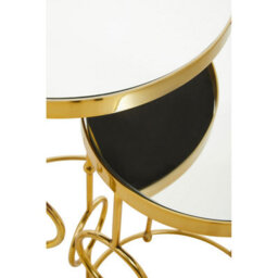 Orsina Set Of Two Gold Metal Tables,accent Tables With Astronomical Circle Design,small Side Tables For Lounge Room - thumbnail 8