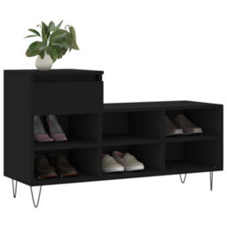 Walplus Shoe Cabinet Black 102X36X60 Cm Engineered Wood - thumbnail 3