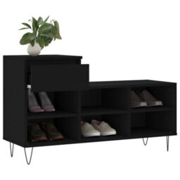 Walplus Shoe Cabinet Black 102X36X60 Cm Engineered Wood - thumbnail 4