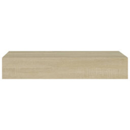 Berkfield Wall-Mounted Drawer Shelf Oak 60X23.5X10Cm Mdf - thumbnail 4