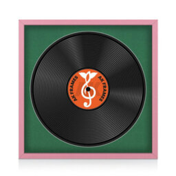 "16X16"" Pink Sleek Vinyl Record Frame With Emerald Mount For 12 Inch Lp Disc - Ak Frames" - thumbnail 1