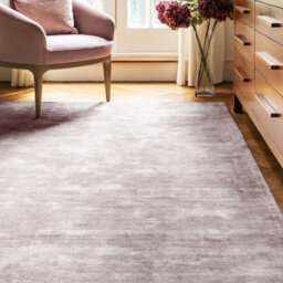 Pink Viscose Easy To Clean Plain Handmade , Luxurious , Modern Rug For Living Room, Bedroom - 240Cm X 340Cm - thumbnail 1
