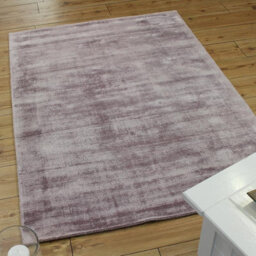 Pink Viscose Easy To Clean Plain Handmade , Luxurious , Modern Rug For Living Room, Bedroom - 240Cm X 340Cm - thumbnail 4
