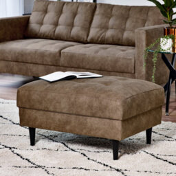 Furniturebox Uk Jenna Brown Faux Leather Footstool