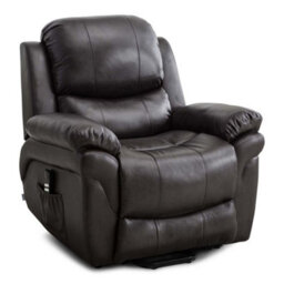 More4Homes Madison Dual Motor Electric Riser Rise Recliner Bonded Leather Armchair Electric Lift Chair (Brown) - thumbnail 2