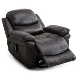 More4Homes Madison Dual Motor Electric Riser Rise Recliner Bonded Leather Armchair Electric Lift Chair (Brown) - thumbnail 3