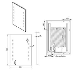 Rinse Bathrooms Illuminated Led Bathroom Mirror With Demister 700 X 500mm - thumbnail 5