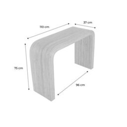 Sweeek - Natural Rattan Console Table 110Cm Rounded Edges L 110 X D 35 X H 75Cm - thumbnail 6