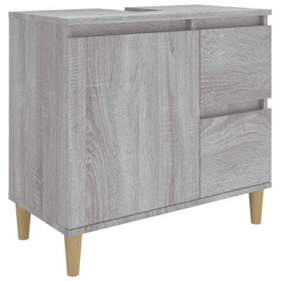 Berkfield Durable Bathroom Cabinet Grey Sonoma 65X33X60 Cm Engineered Wood