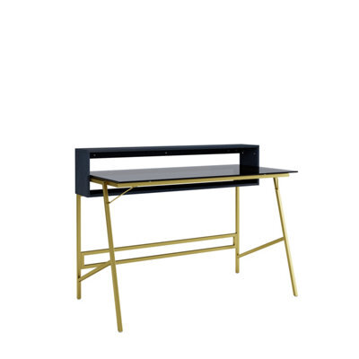 Dorel Home Morgan Writing Desk In Black & Gold - image 1