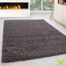 STALWART Modern Shaggy Rug - 5Cm Plush Thick Pile, Non-Slip, Soft Touch Carpet - Washable Area Rugs (Taupe, 120X170 Cm) - thumbnail 1