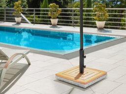 Beliani Parasol Base Ceccano Square Brown 21 Kg - thumbnail 2