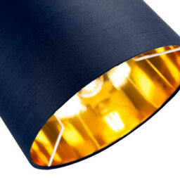 Happy Homewares Contemporary Blue Cotton 10 Table/pendant Lamp Shade With Shiny Copper Inner - thumbnail 3