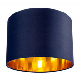 Happy Homewares Contemporary Blue Cotton 10 Table/pendant Lamp Shade With Shiny Copper Inner - thumbnail 1