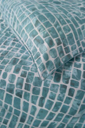 The Lyndon Company Tulle 100% Cotton Duck Egg Duvet Cover Set Extra Soft Stone-Effect Bedding With Piped Edge - thumbnail 4
