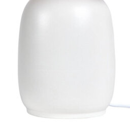 Beliani Table Lamp - White Ceramic Base With Natural Rattan Shade, Bedside And Hallway Lamp (W25 X D25 X H47Cm) - thumbnail 5