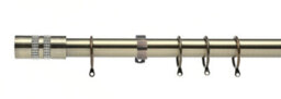 Lister Cartwright 28mm Antique Brass Fixed Metal Curtain Pole Set With Diamante Stripe Finial(150 Cm) - thumbnail 2