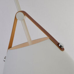 Lighting Collection Aliaga White Pendant With Leather Strap - thumbnail 3