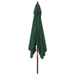 Berkfield Garden Parasol With Wooden Pole Green 300X300X273 Cm - thumbnail 4
