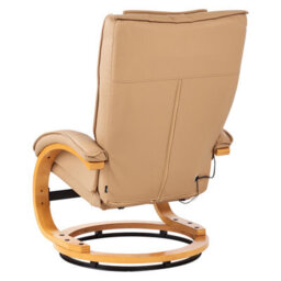 Beliani Massage Chair Majestic With Footstool Faux Leather Light Brown - thumbnail 7
