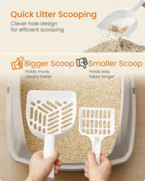 LEDREM High Sided Cat Litter Tray, Xxl Open Top Litter Box With Scoop, For Kittens, - thumbnail 5