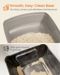 LEDREM High Sided Cat Litter Tray, Xxl Open Top Litter Box With Scoop, For Kittens, - thumbnail 4